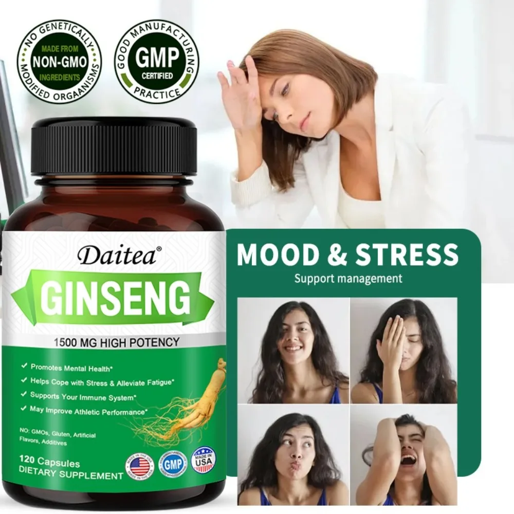 Panax Ginseng 1500mg - Energy Support, Stamina, Vitality Support, Endurance Support, Natural Stamina, Performance Support