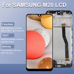 M20 M205 M205F M205F/DS LCD Screen Assembly for Samsung Galaxy M20 LCD Dispaly Touch Screen Digitizer with Frame Replacement