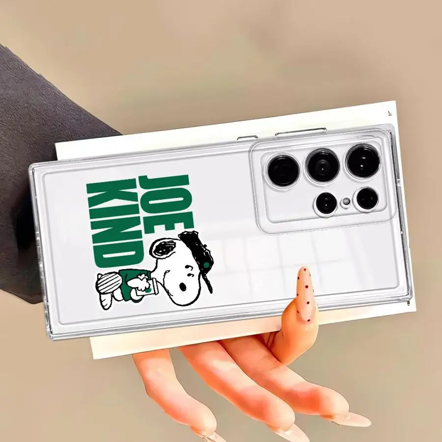 حافظة شفافة لهاتف سامسونج جالاكسي S23 S25 Ultra S21 S10 Plus S24 FE S22 S20 نوت 10 20 كارتون لطيف للغاية S-Snoopy #5