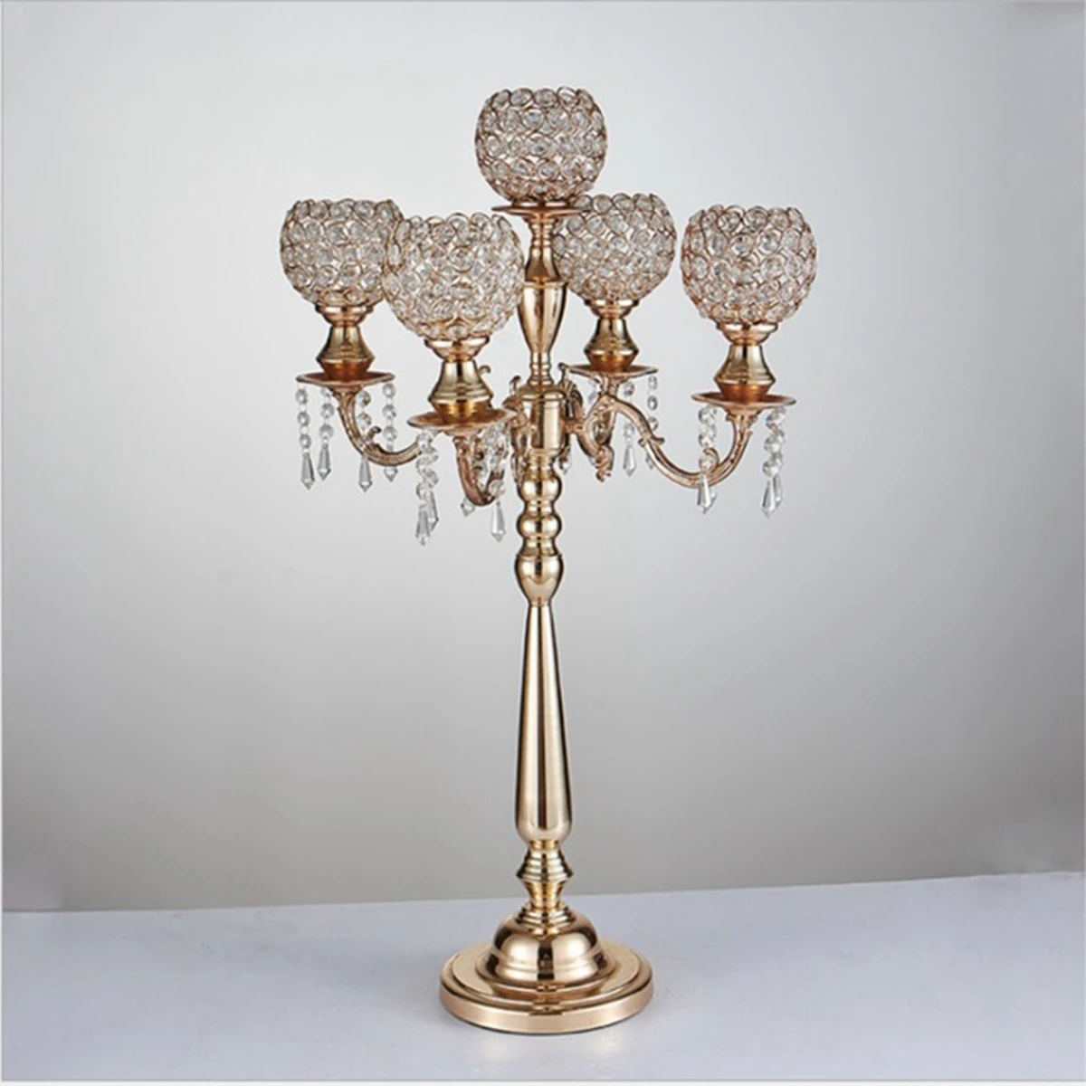 

Crystal Candelabras 85 CM Height 5-Arms Candle Holders Pendants Wedding Centerpiece Candlestick Home Decoraion