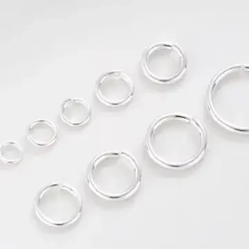 اليدوية النحاس يرتدون 925 سميكة الفضة حلقة مفتوحة دائرة واحدة O اتصال الدائري ل سوار ذاتي الصنع أقراط صنع المجوهرات #2