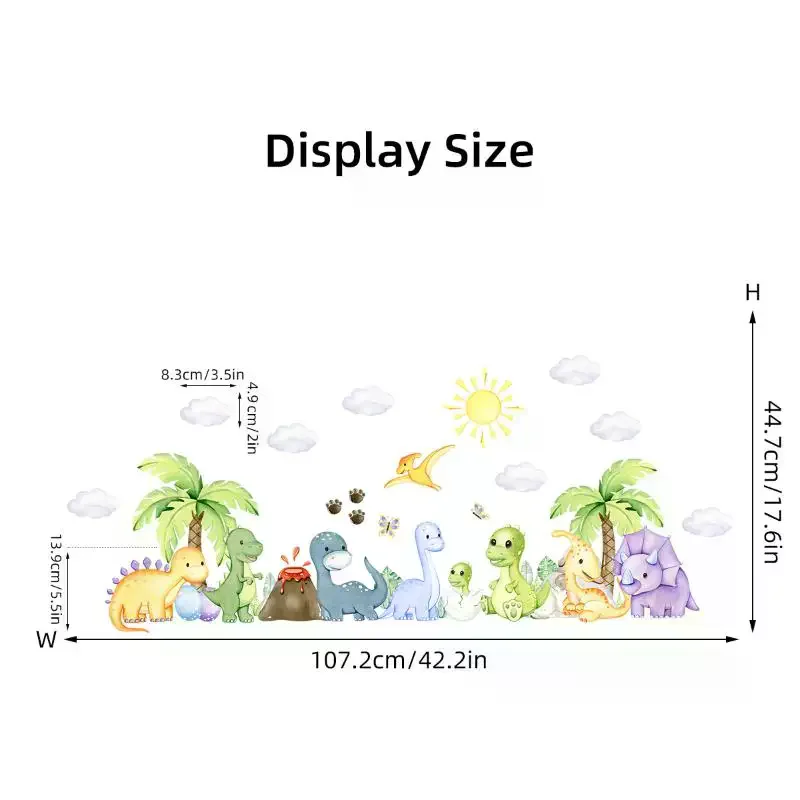 New Cartoon Cute Dinosaur Wall Stickers For Children Room Boy Kids Room Living Room Nursery Background Decoration Wall Decals view 4