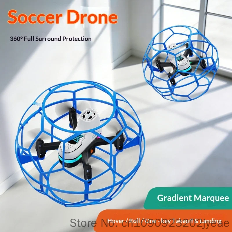 Yl16 Rc Flying Ball Drone Football Quadcopter Anti Collision Shockproof Running Led Lights 2.4g One Key Takeoff Auto Altitude