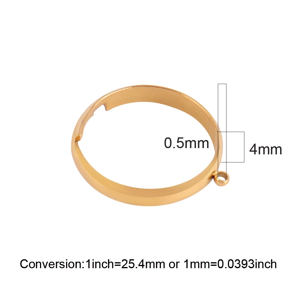 5 шт., регулируемые кольца из нержавеющей стали, Набор круглых колец, простые регулируемые Открытые Кольца для рукоделия, фурнитура для изготовления ювелирных изделий