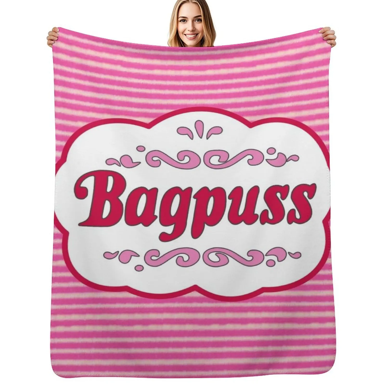 

Bagpuss Fur and logo Throw Blanket Travel Baby blankets ands For Decorative Sofa Blankets