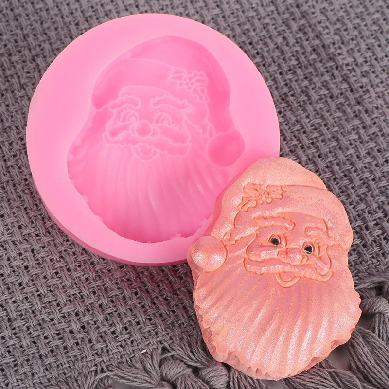 Bearded Santa เครื่องประดับแม่พิมพ์เรซิน DIY น้ำมันหอมระเหยพลาสเตอร์แม่พิมพ์ซิลิโคน