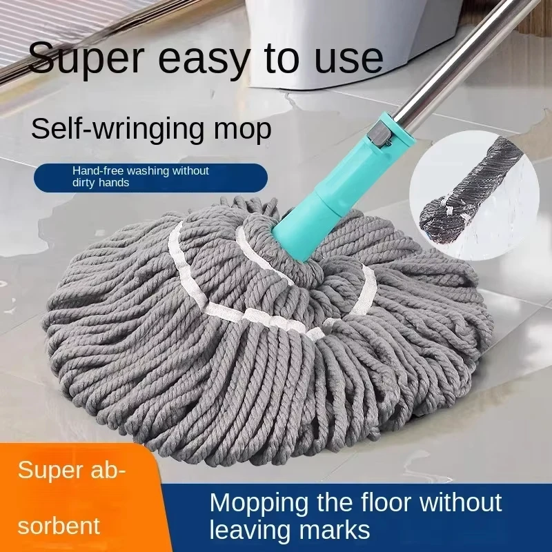 Nuevo trapeador autorroscante, fregona de esponja de acero inoxidable con mango extensible de acero inoxidable para limpieza de suelos, fregona antipolvo
