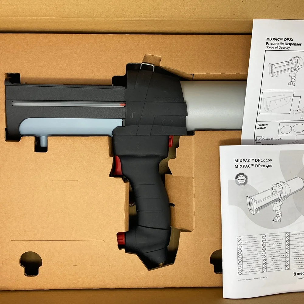 Medmix Mixpac Dual Cartridge Pneumatic Caulking Gun 200ml/400ml Airless Dispensing Gun for Adhesives Sealants Grouts - 1/4