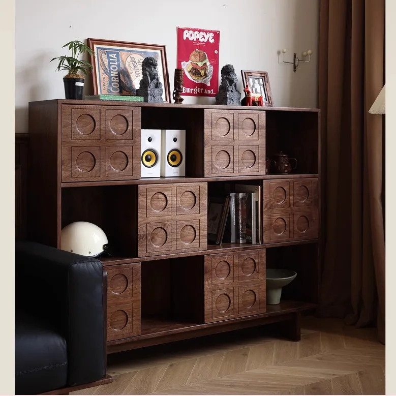 

North America, black walnut, bookcase, medieval style, figure, display, storage, vintage