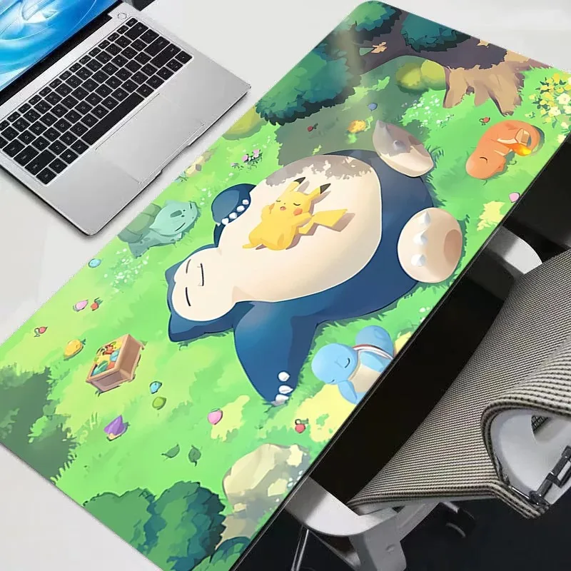 لوحة ماوس P-pokemon Snorlax لوحة مفاتيح كبيرة لوحة ماوس مكتبية غير قابلة للانزلاق لوحة ماوس ألعاب مطاطية للكمبيوتر المحمول سجادة ماوس طاولة ألعاب حصيرة