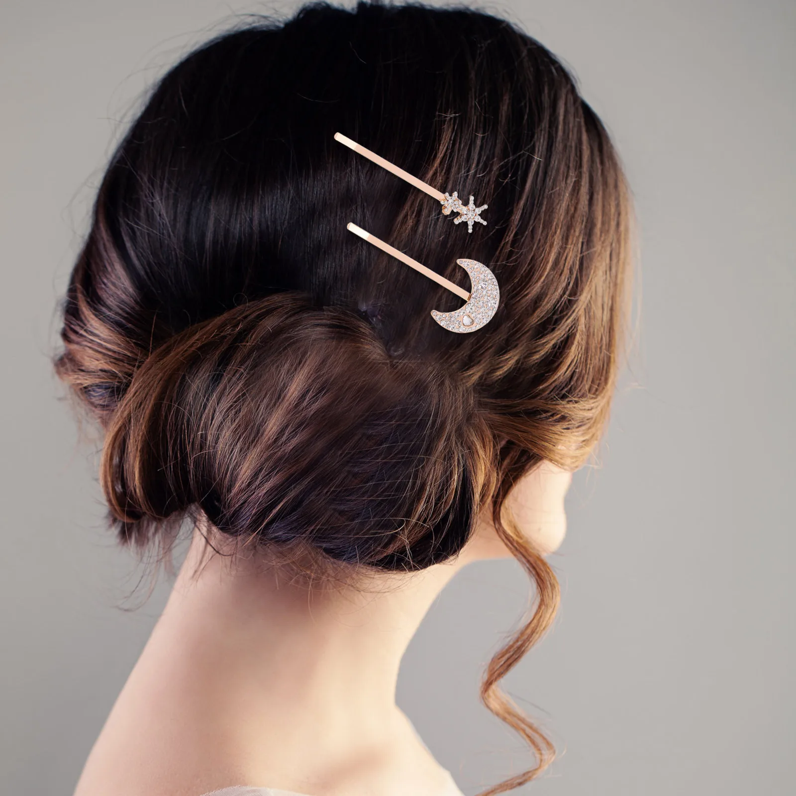

2pcs Retro Clips Zinc Alloy Sparkle Bobby Pins Decorative Hairpins For Women Elegant Stylish Accessories