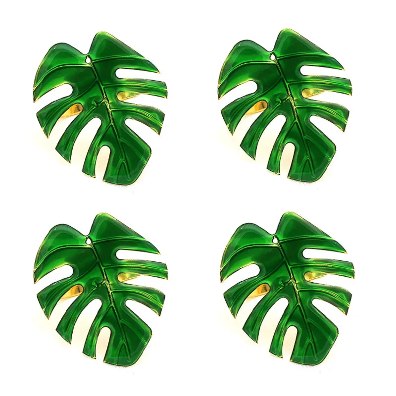 

12pcs/lot Turtle Leaf Napkin Ring, Green Leaf, Hawaiian Wedding, Buckle, Dinner Party, Upscale