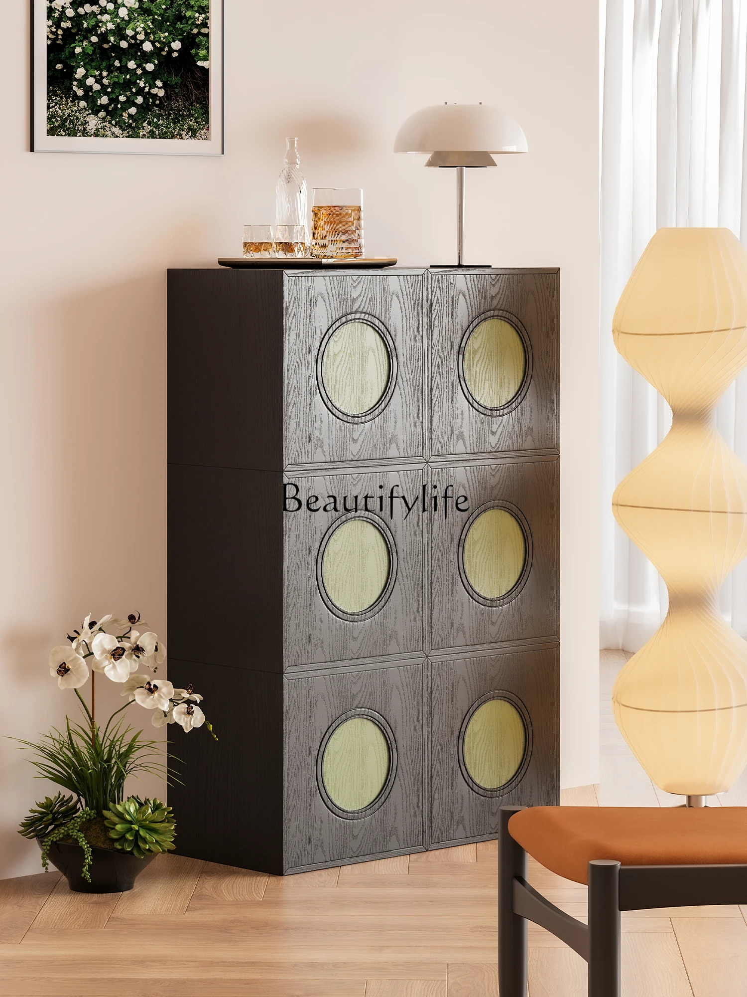 

Modern Minimalist Chest of Drawers Square Shape Living Room Storage Cabinet