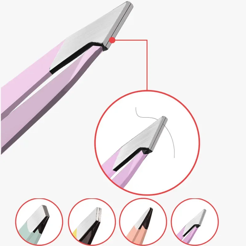 Beauty Tools Eyebrow Tweezer Stainless Steel Hair Removal Clip for Eyelash Extension Tweezer Colorful Professional Makeup