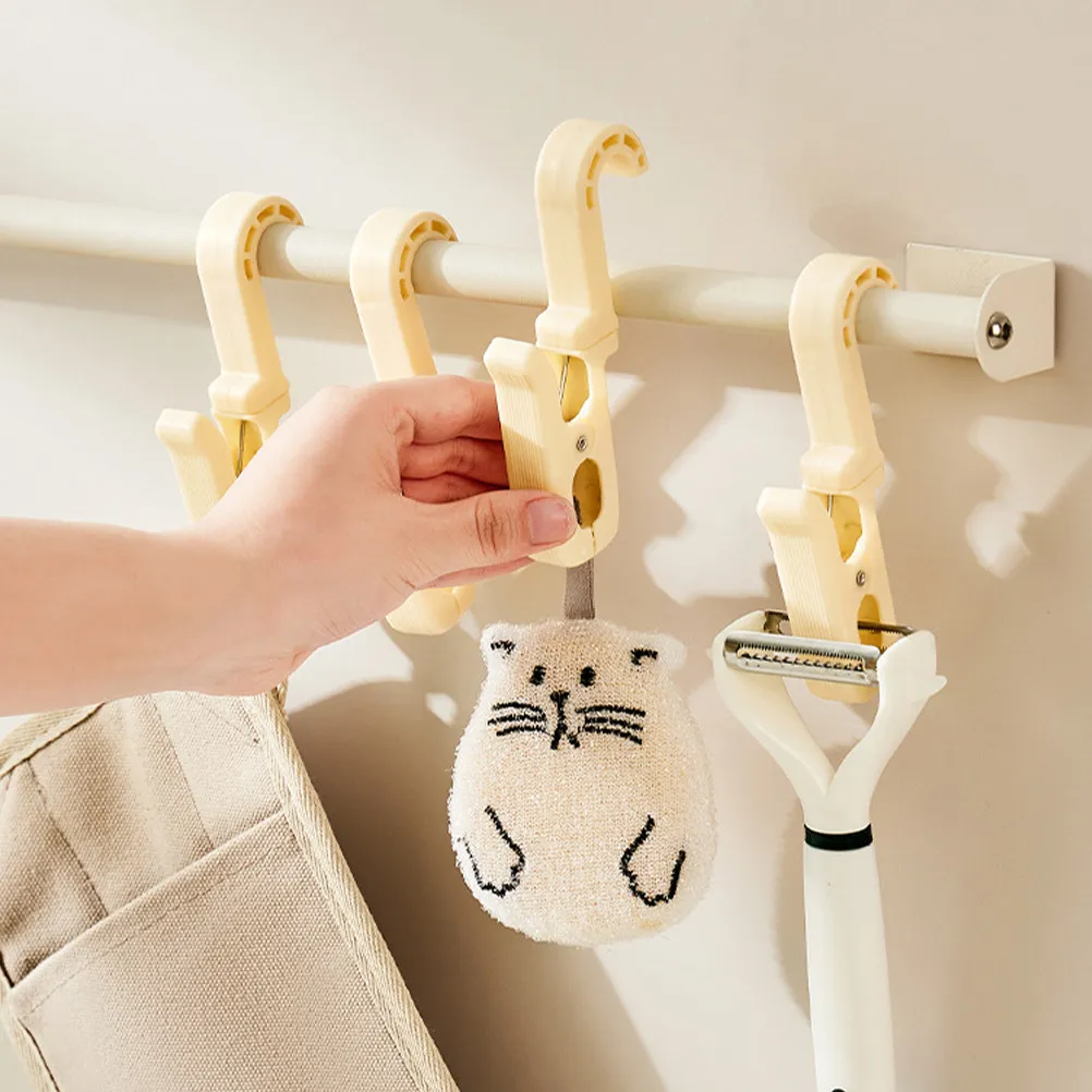 3Pcs Multi Use Laundry Hook Clips Swivel Hanging Organizer for Clothes Towels Underwear Socks Hats Scarves Balcony Bathroom