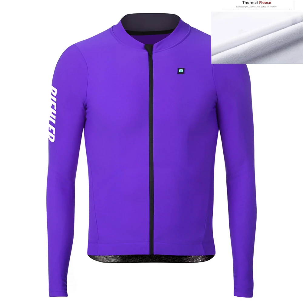 Winter BIEHLER Men Warm Pro Team Cycling Jersey Bike Long Clothes Sleeve Top Comfortable Thermal Fleece Bicycle Shirt Sportswear