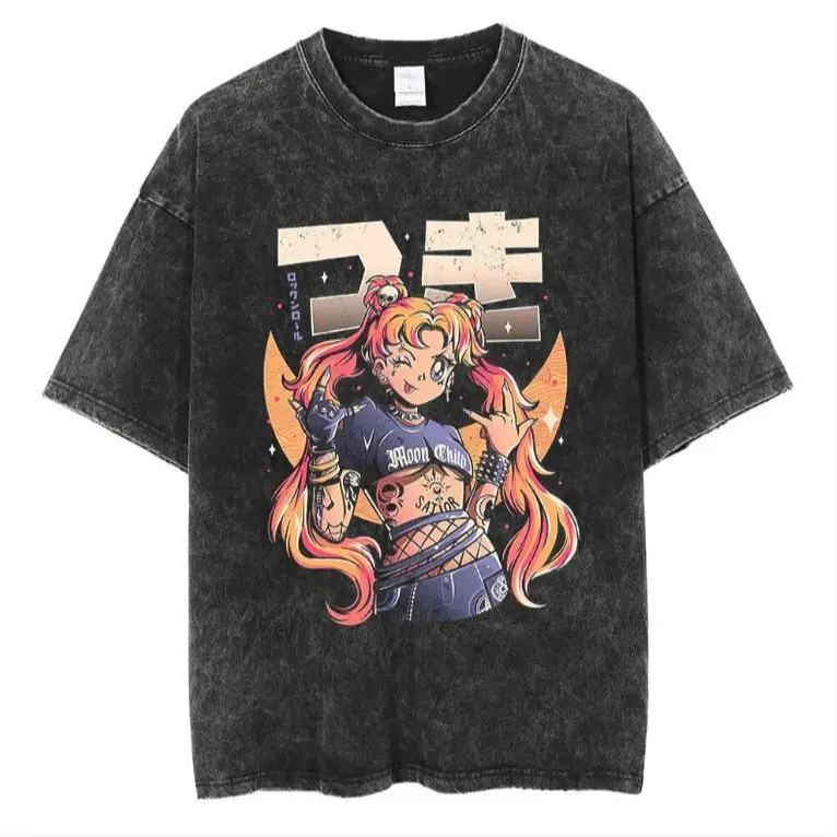 

Футболка из стираного хлопка Jujutsu Kaisen с принтом аниме (Годжо Сатору, Итадори Юдзи), повседневная, с коротким рукавом, для мужчин и женщин, уличный стиль