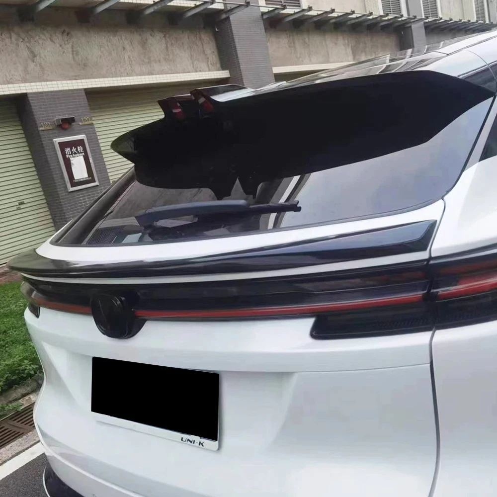 For Changan UNI-K 2019 20 21 22 23 24 Rear Middle Trunk Lid Car Spoiler Wing FRP Black Carbon Color Exterior Tuning Accessories