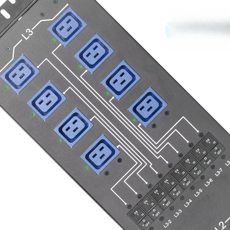 

24-портовый PDU с измерением потребления, 3-фазные розетки C19/C24 красного цвета, IP PDU, распределение питания, низковольтные продукты