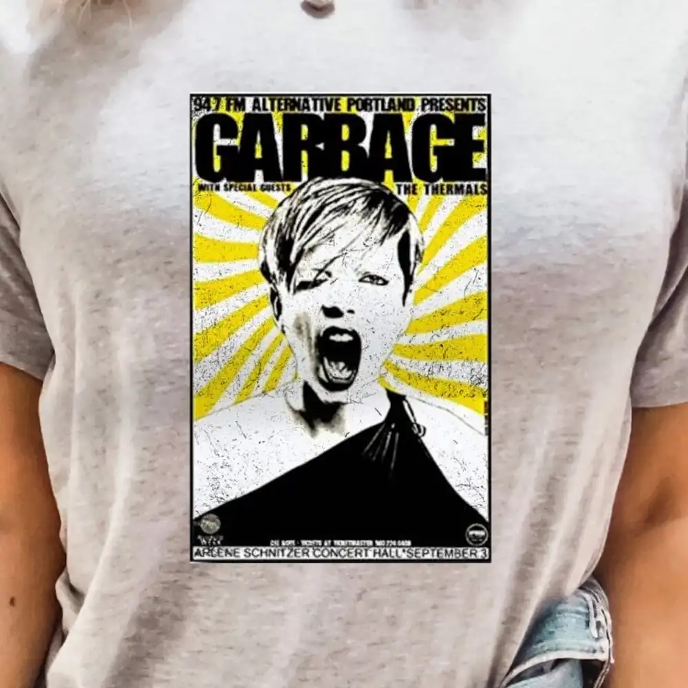 Garbage The Band Concert Poster T Shirt 90S Merch Nostalgia