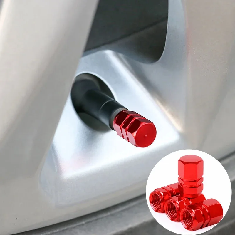 4/12pcs Aluminum Car Tire Valve Caps Hex Alloy Tyre Valve Stem Cover Air Dust Cap Tire Valve Truck Bike Wheel Rim Valve Stem Cap