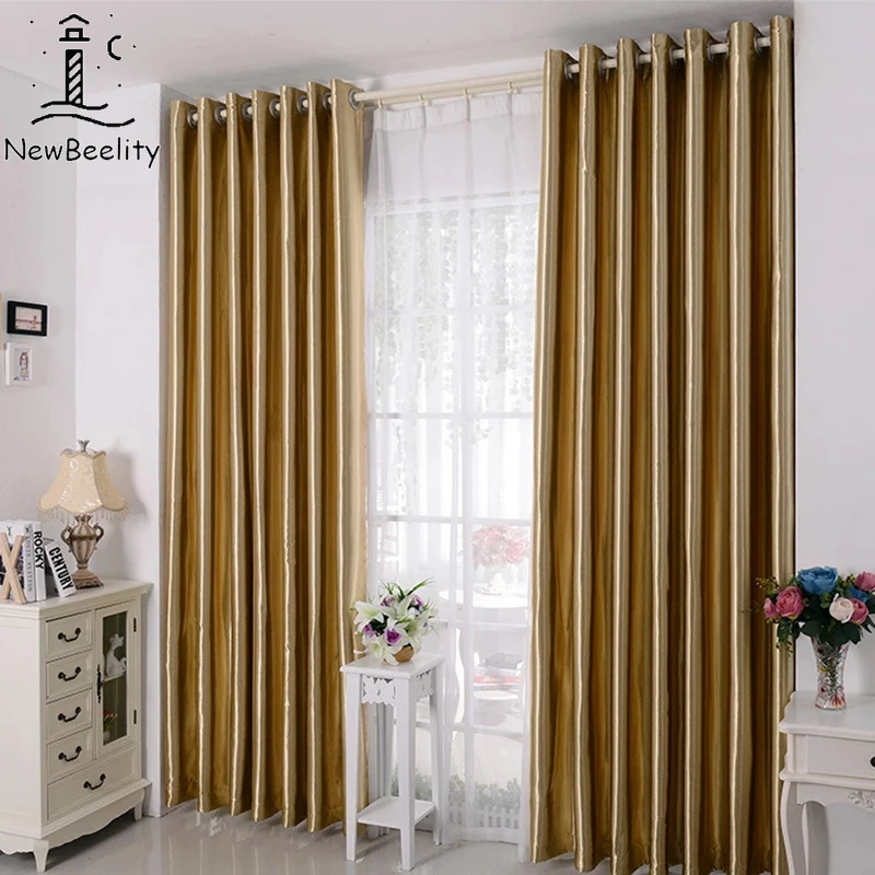 

Modern Curtains for Living Room Bedroom Luxury Gold Semi-dark Gold Lining Window Hall Decor Blackout Custom Solid Color Fabric