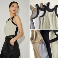 （High  Quality）2026 Women Tops Racer Vest Women Solid Color All-match Elastic Cotton Espera Base Vest LUXURY Nordic Style Casual - Image 3