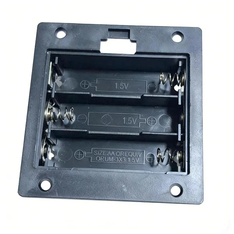 3x AA Rectangular Plastic Battery Holder with Cover – 4.5V Output, Snap-On Lid for Secure Storage & DIY Power Supply Projects
