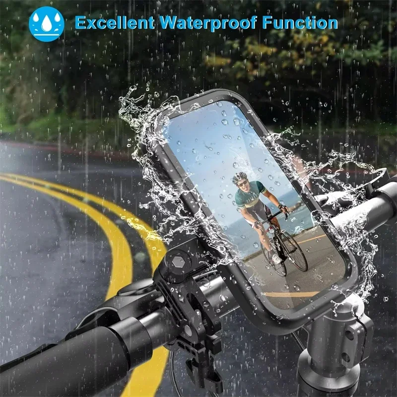 1 STKS Waterdichte Case Motor Fiets Telefoonhouder 360 ° Draaibare verstelbare universele fietshouder, voor 4,7-6,8" mobiele telefoon
