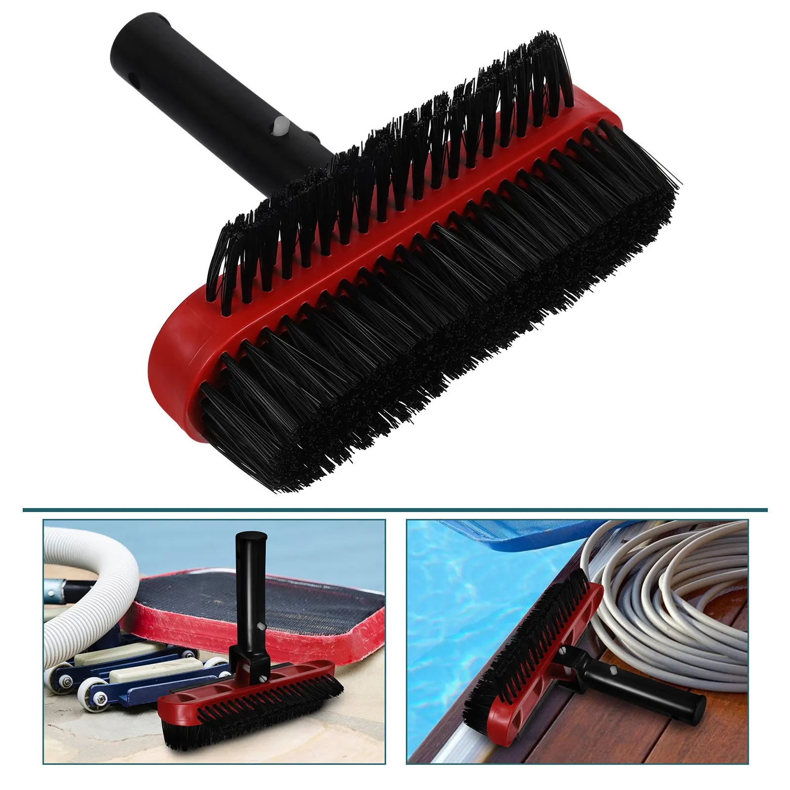 

Dense Bristle Pool Brush Head Replacement for Swimming Pool Cleaning Brush Heavy Duty Wall Floor Corner Hot Tub Stairs Ladder