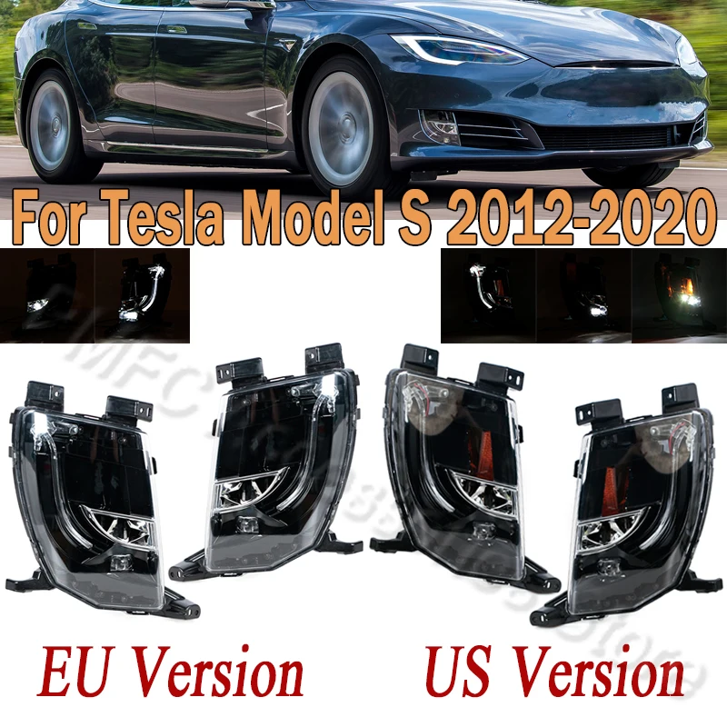 

LED DRL Daytime Running Light Front Bumper Fog Light Fog Lamp Assembly Fog Lamp Foglight For Tesla Model S 2012-2018 2019 2020