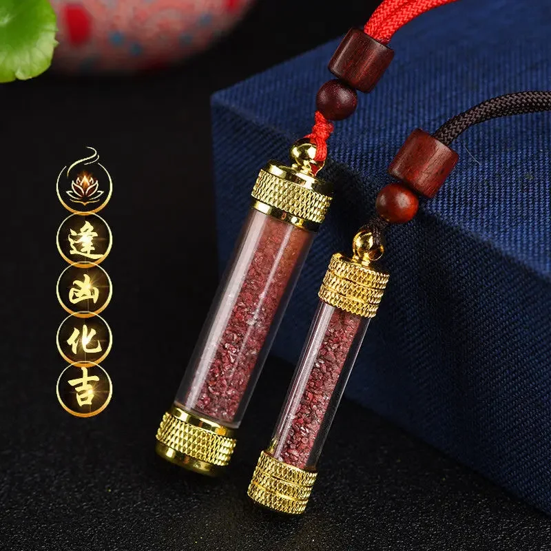 Xiangxi-Pendentif de sac de bébé en poudre de pierre originale Phoenix Cinnabar, minerai brut naturel, sable Zijin, pendentif Benmingnian pour hommes et femmes