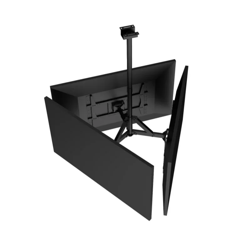 PRT63 3-Screens Adjustable Tilt TV Ceiling Bracket Mount With Max Load 125 Lbs