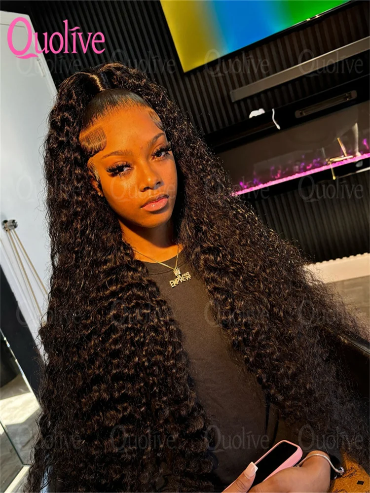 40 Inch Hd 13x6 Deep Wave Lace Frontal Wigs Brazilian 13x4 Water Wave Curly Lace Front Human Hair Wigs For Women 200 Density