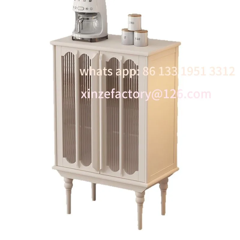 

Customizable American side cabinet storage solid wood high side cabinet retro black high-end living room wine cabinet bookcase l