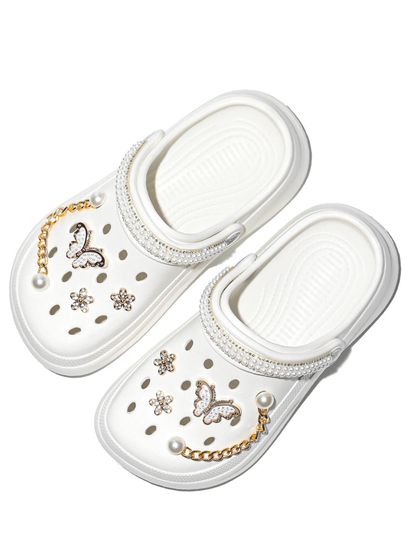 Kinder Slip-On Clogs und Pantoletten - Atmungsaktive, Wasserdichte EVA-Gartenschuhe mit Dekorativer Kette für Strand und Alltag 168 – Detail 6