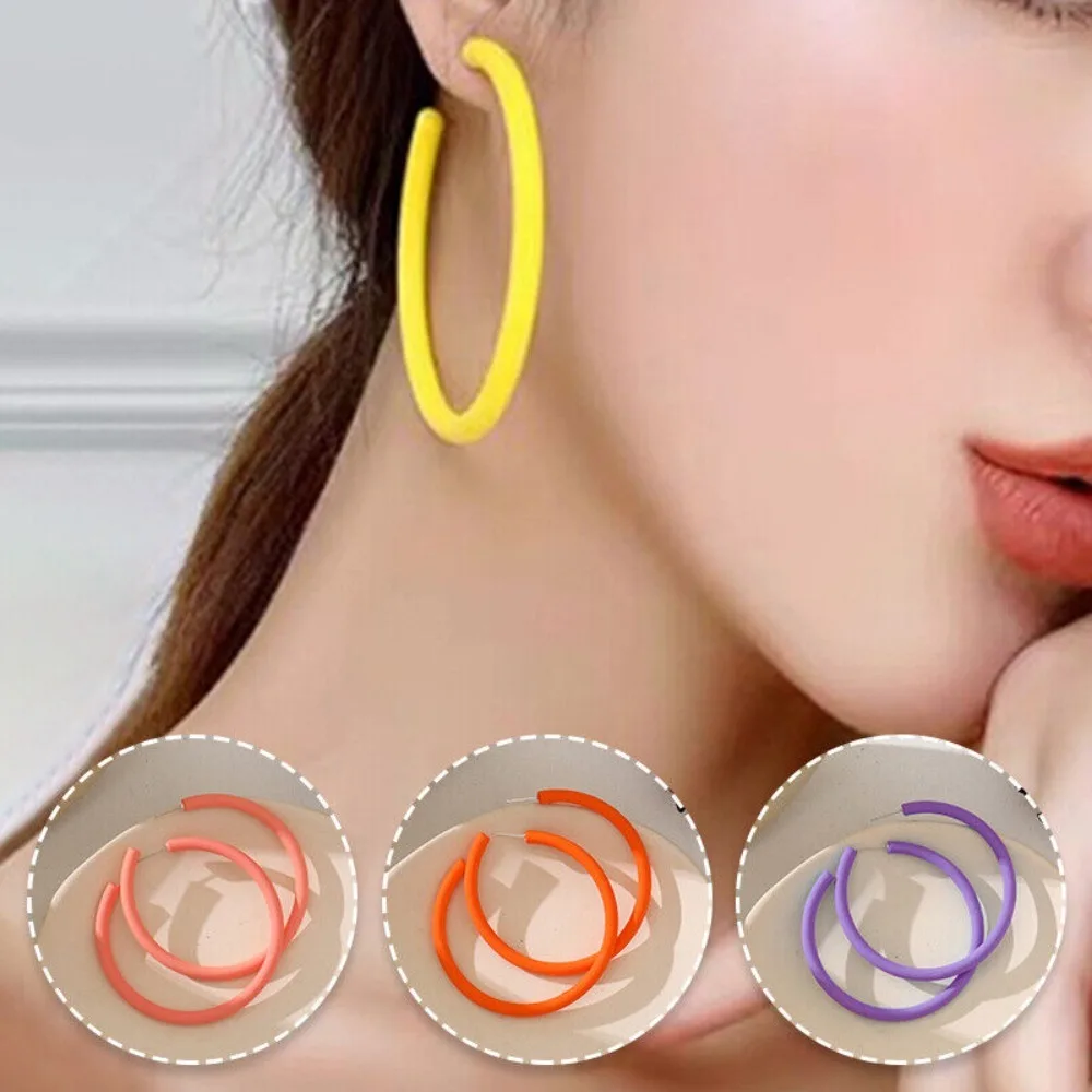 1 pair Funny Acrylic Circular Earrings Circle Round Acrylic Earrings Jewelry Ear Jewelry Gift