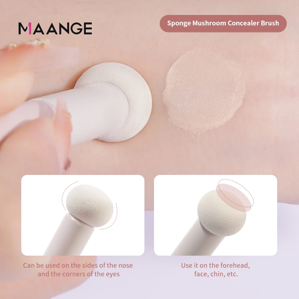 MAANGE 1-2Pcs Round Head Mushroom Lip Brush Makeup Brush Foundation Concealer Wooden Handle Single Brush Cosmetic Beauty Tool