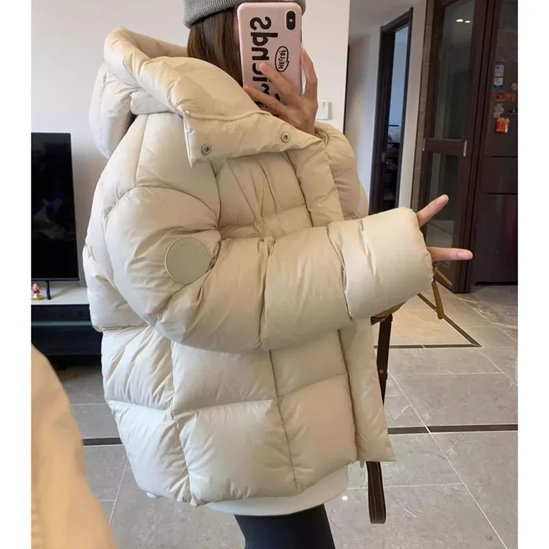 

Winter hooded Down Cotton Coat Puffer Jacket Solid Outwear Chic Clothing Women Parkas Warm Basic Style Casual Jackets Thicken