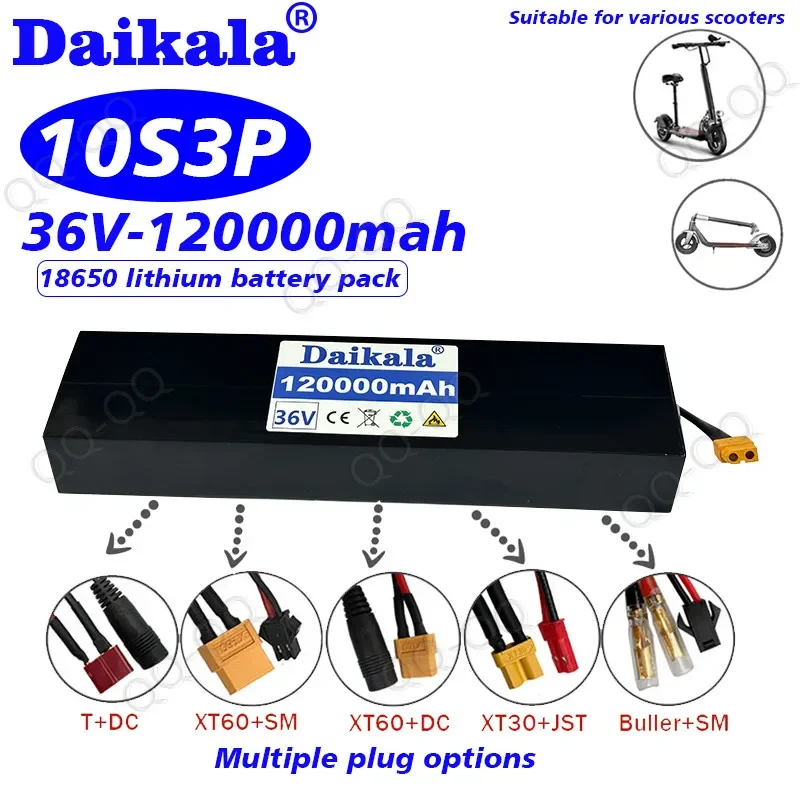 

2024 High quality 10S3P 36V 120000mAh, 18650 lithium-ion battery electric scooter M365 LifePo4+BMS protection+free delivery