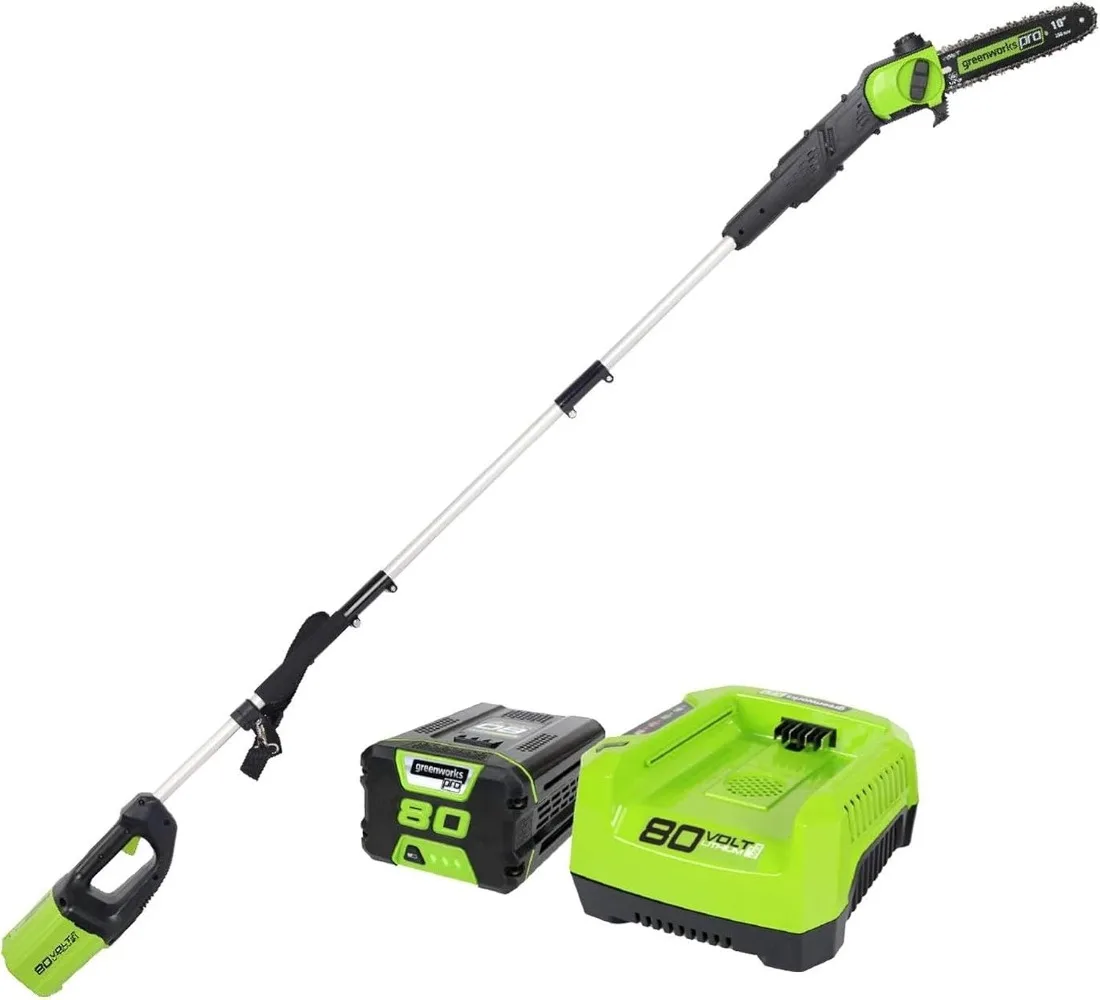 

80V 10" Cordless Polesaw (Great For Pruning and Trimming Branches / 75+ Compatible Tools), 2.0Ah Battery and Charger Included