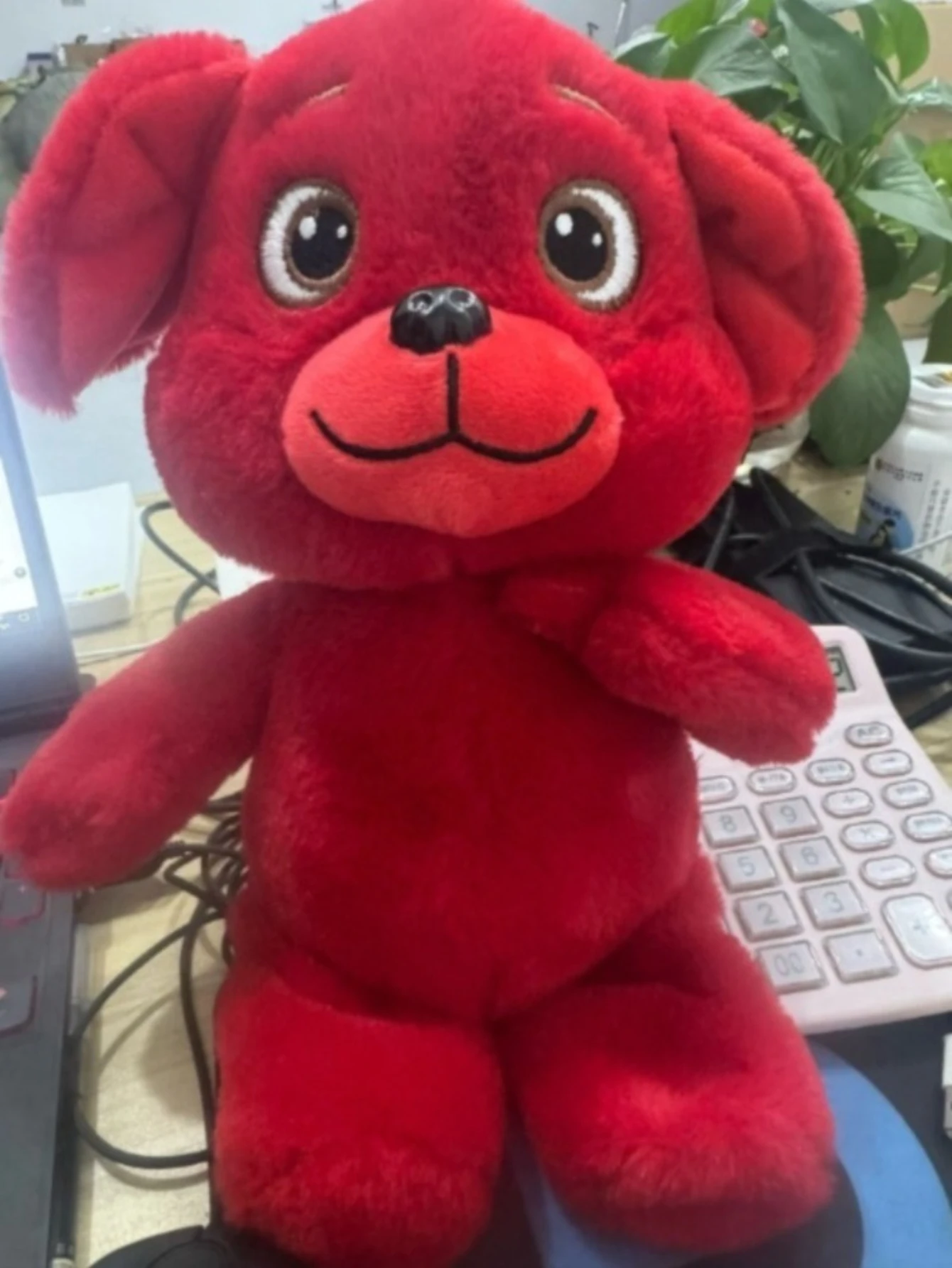 

30CM Red Puppy Plush Toy,l Fluffy Cute Dog Stuffed Doll, Children's Holiday Gift, Home Decoration
