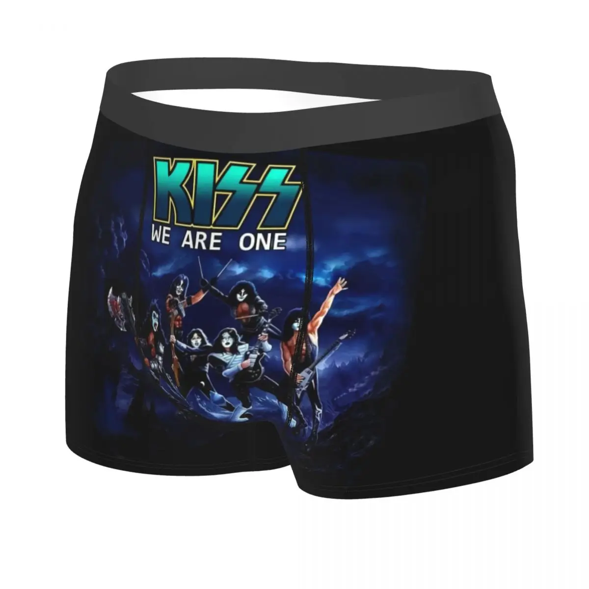 Custom Heavy Metal Rock Roll Boxers Shorts Men Kiss Music Band Briefs Underwear Funny Underpants