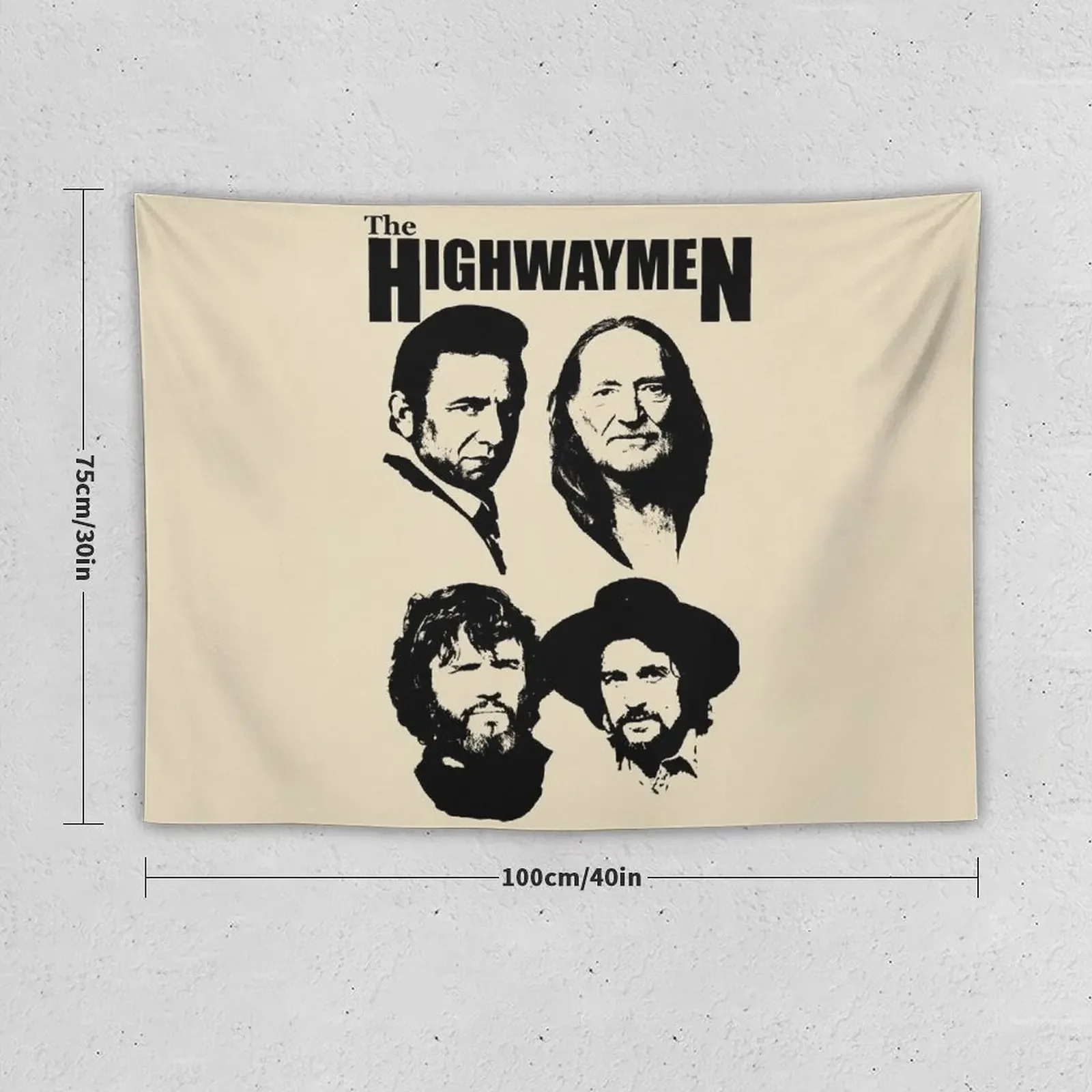 Outlaw Country Super Group - The Black Stencil-2 Tapestry Wallpapers Home Decor Aesthetic Room Decorations Tapestry