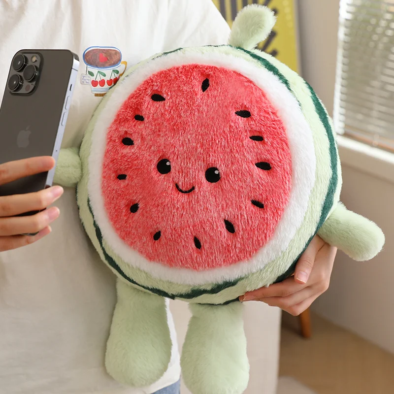 30-40cm New Watermelon Plush Doll Cartoon Fruit Watermelon Plush Toy Girlfriend Sleep Aid Pillow Simulation Fruit Birthday Gift