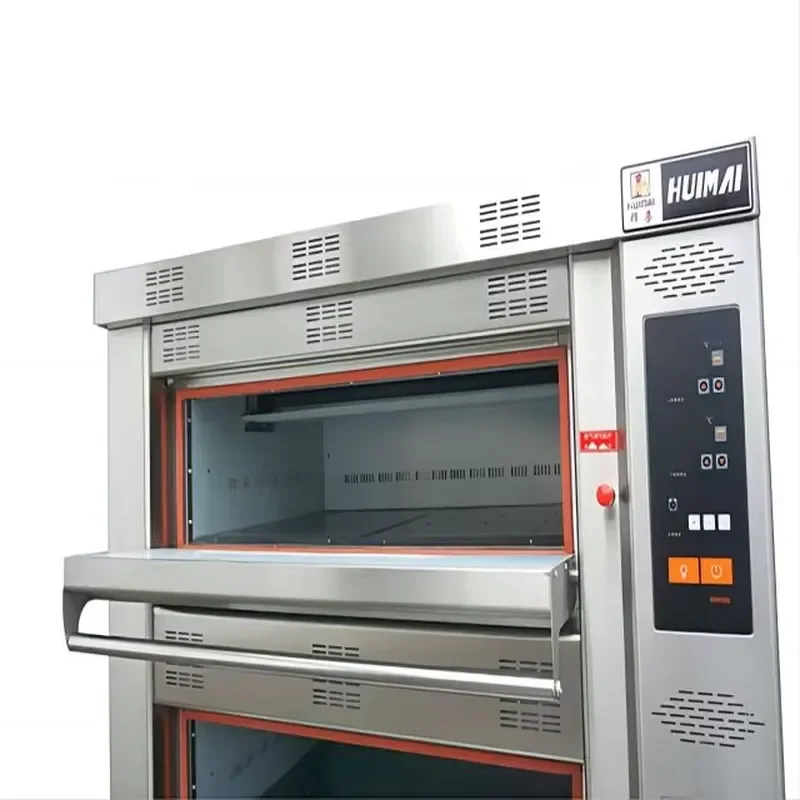 for HUIMAI 2 Deck 4 Tray Gas Oven Commercial Bakery Bread Pizza Baking Machine Computer Control 220V Restaurant Kitchen