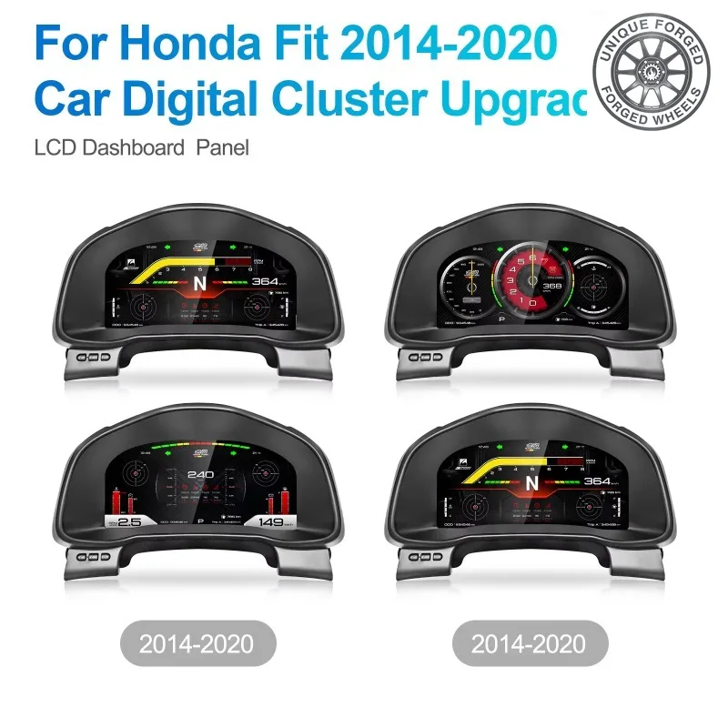 26 Style New Arrival For Honda Fit 2014 2020 Car Smart Lcd Display Auto Meter Gauge Virtual Cockpit Tachometer Ghost Screen