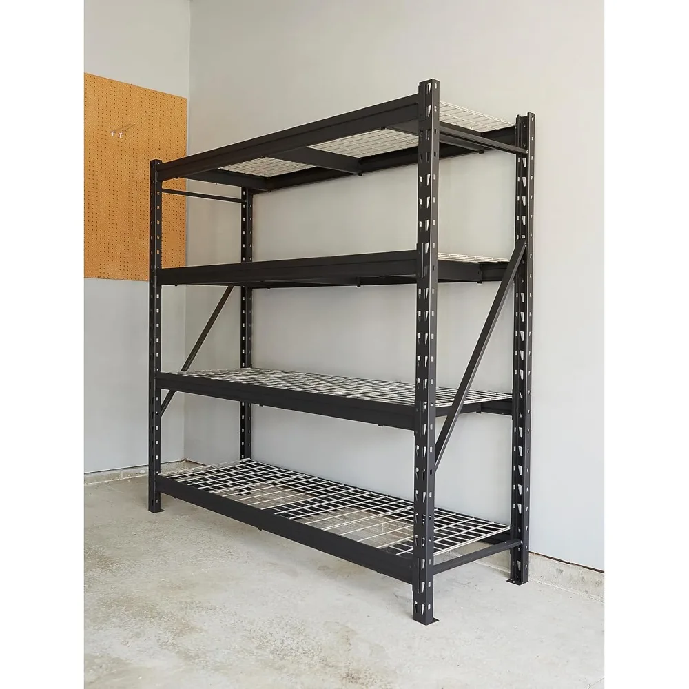 

4-Tier Industrial Steel Shelving Unit, 8,000-Pound Load Capacity, Garage Storage Rack, 77" W x 24" D x 72" H, Customized