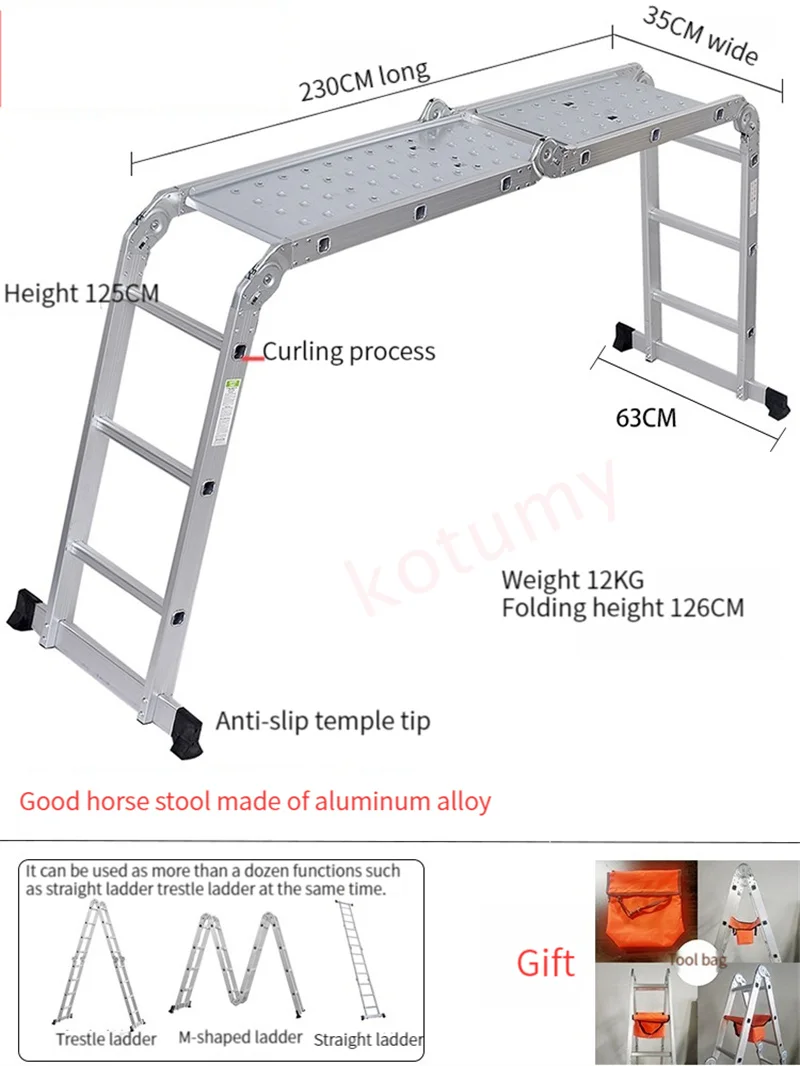 Imagem -05 - Multifuncional Folding Horse Stool Espessamento Andaimes Lifting Platform Construção Engenharia Escada Escadas