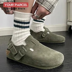 Birken shoes for men 2024 summer new thick soled half slippers women's leather comfortable Extravasation unisex shoes